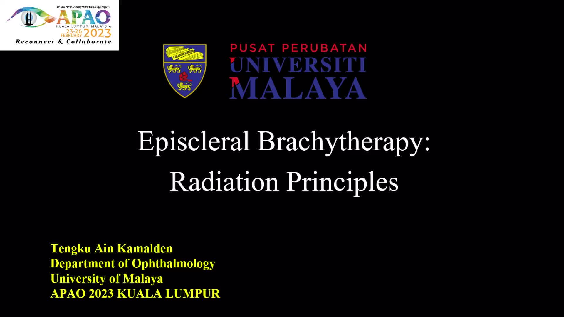 Ocular Oncology and Pathology - Radiation Principles